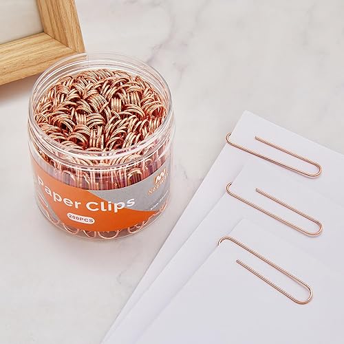 Miniatura 6 de NEEWAY Clips de papel de oro rosa, 200 unidades, tamaño grande, clips de papel jumbo de 2 pulgadas, suministros escolares y de oficina