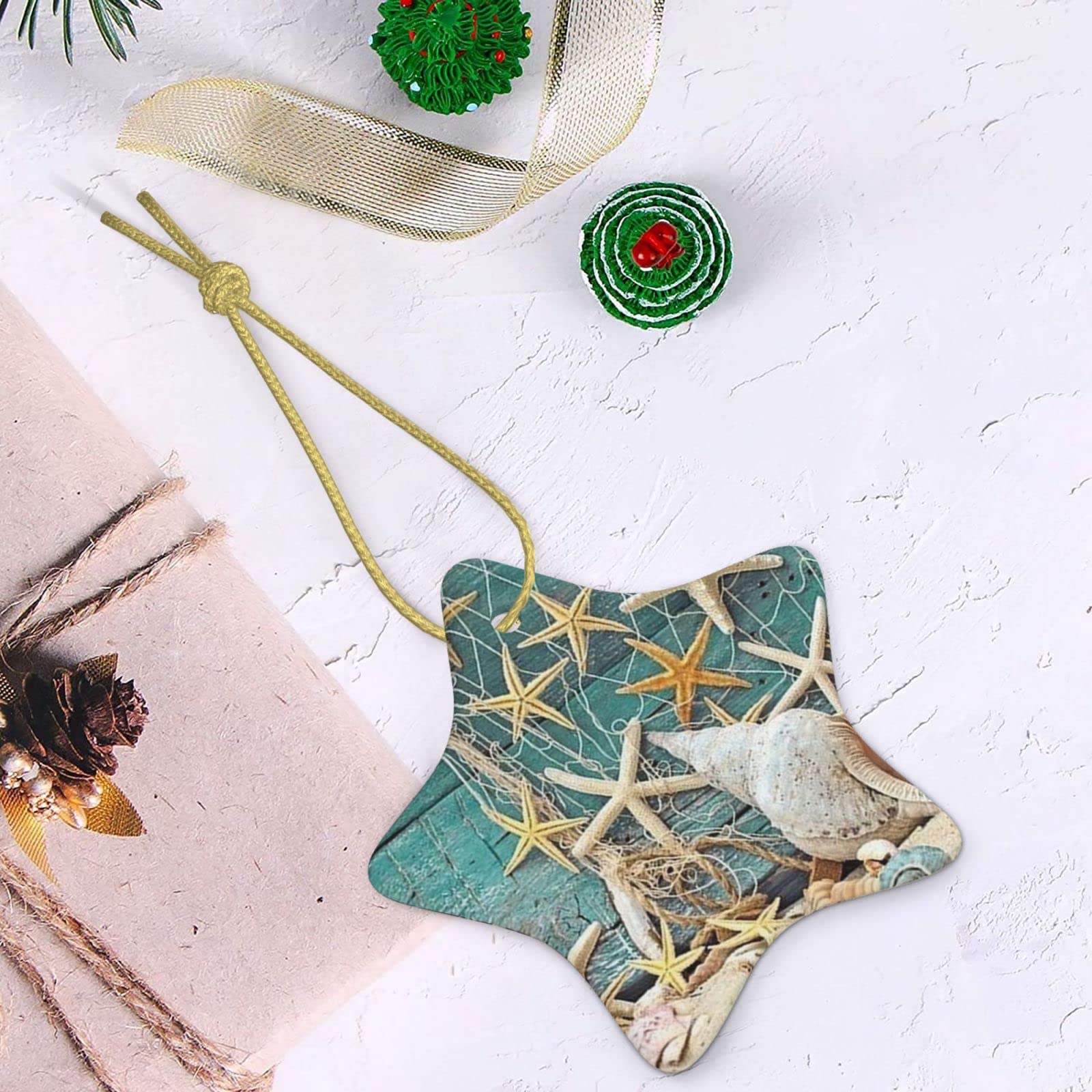 Amazon.co.jp: ヒトデ 貝殻 ビーチ セラミックオーナメント 吊り