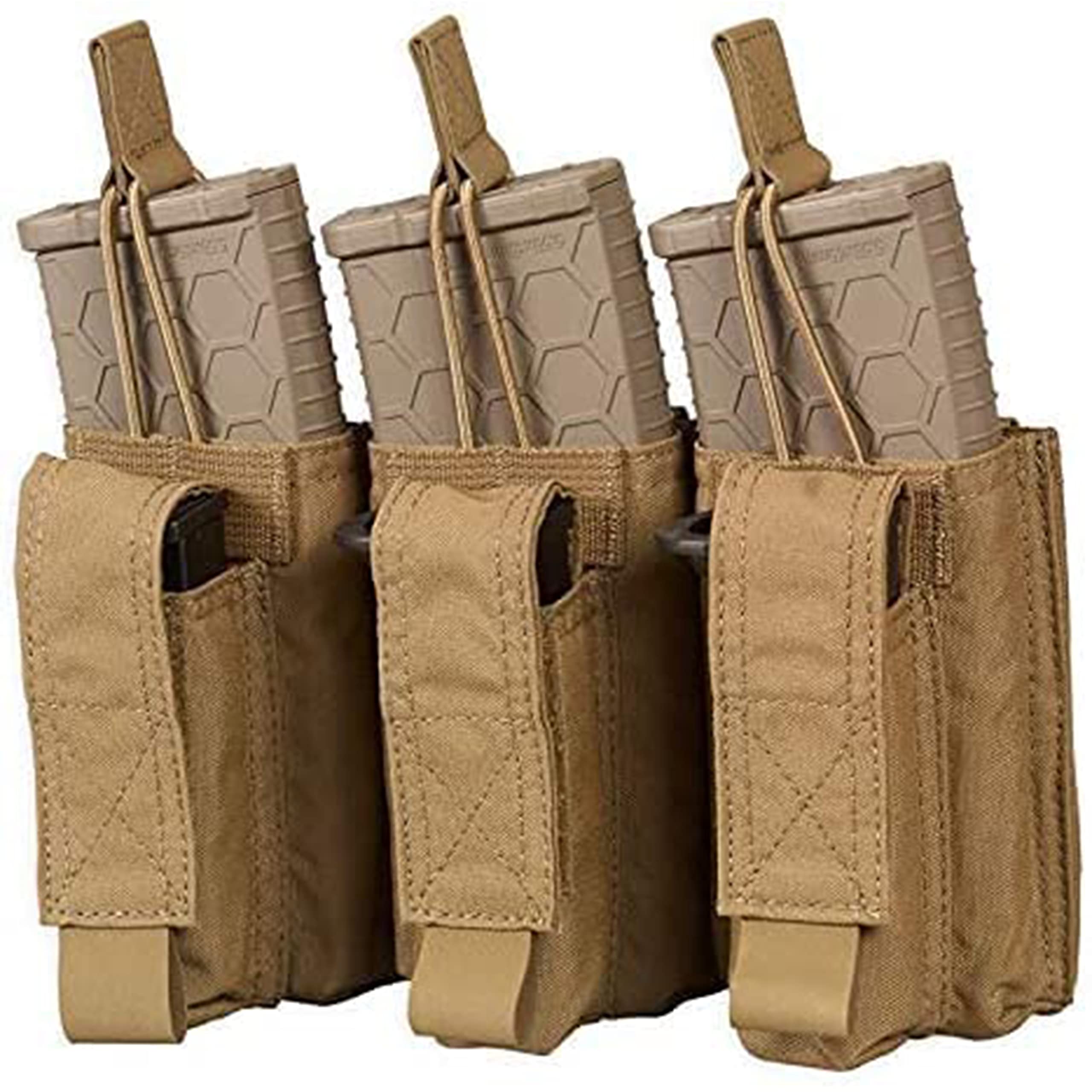 Chase TacticalKangaroo 5.56 Pistol Mag Pouch – Holds 5.56mm x 45 mm M4 Metal, Polymer Mags – Bungee Retention, Velcro Lid – for Military, Law Enforcement, Medical, Combat Training – Unisex