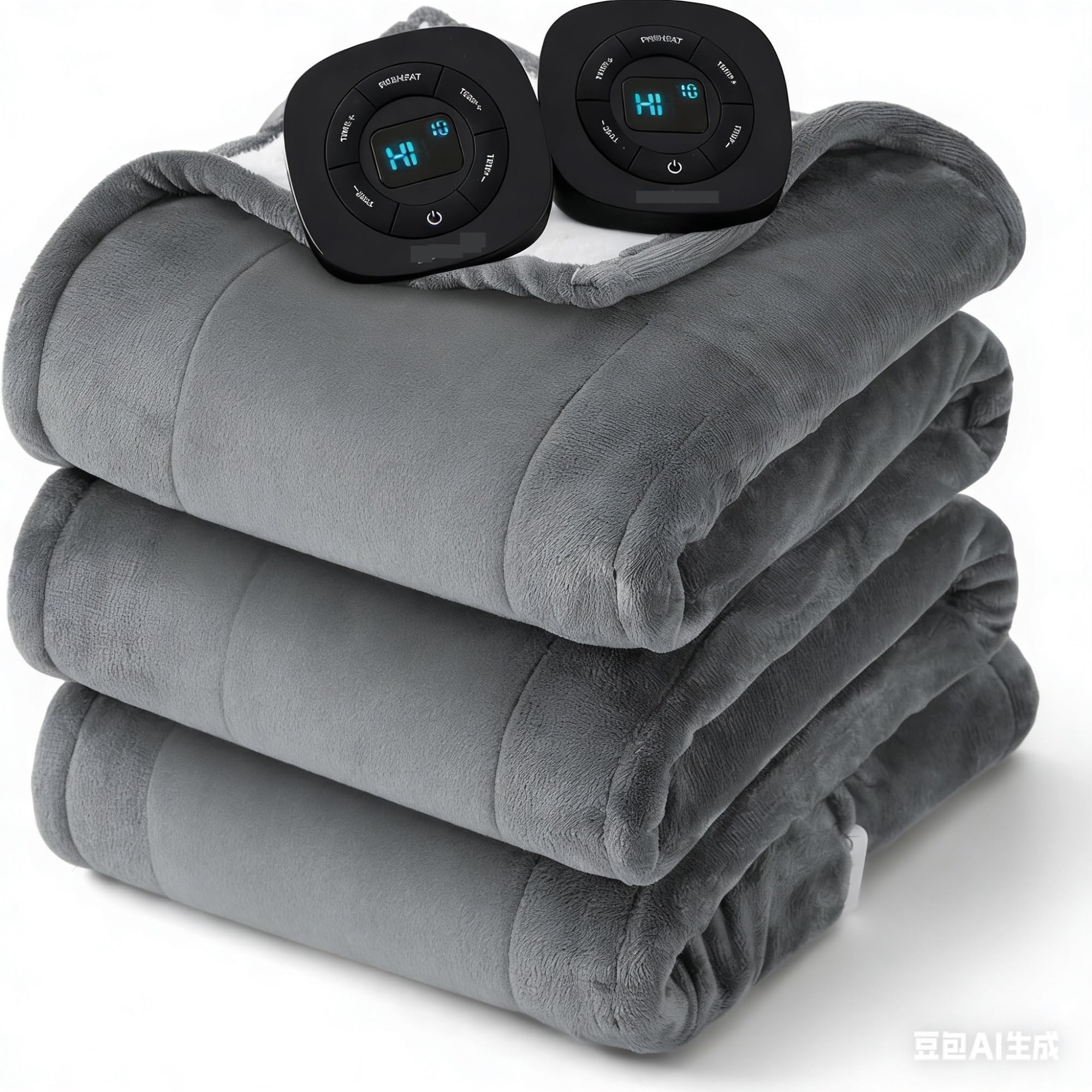 Flannel Soft Blanket, Comfortable Temperature-Adjustable Heating Blanket for Bed, Sofa (100x90 Inches, Cream White)(05 - Grey)