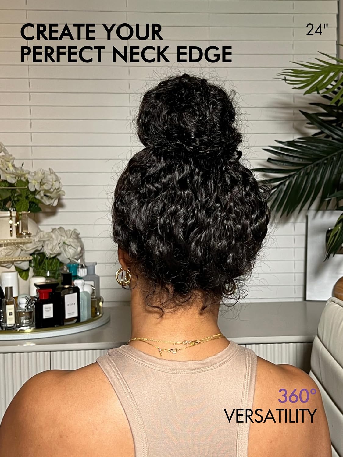 LUVME HAIR PreMax 360 Lace Front Wigs Human Hair Flexi-Fit Invisi Drawstring Cap HD Full Lace Front Wigs Human Hair Pre Plucked Curly Wig Glueless Lace Frontal Wigs Small Head Friendly 21.5 Wig Cap