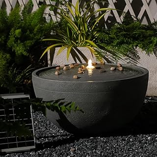 Solar Water Fountain Outdoor Garden Bubbler Large Water Feature Outdoor ...