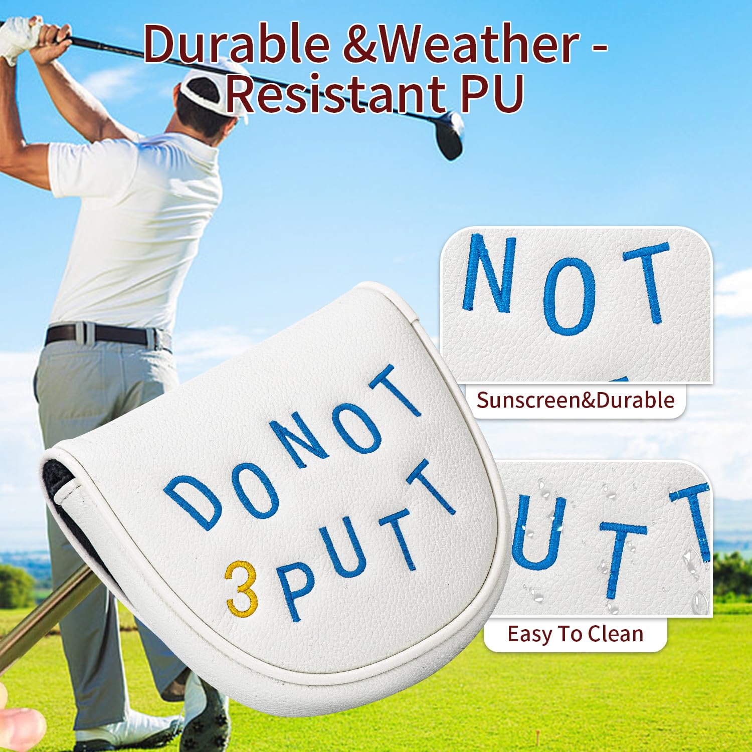 Funda de Putter de Golf de Cuero PU con Cierre Magnético