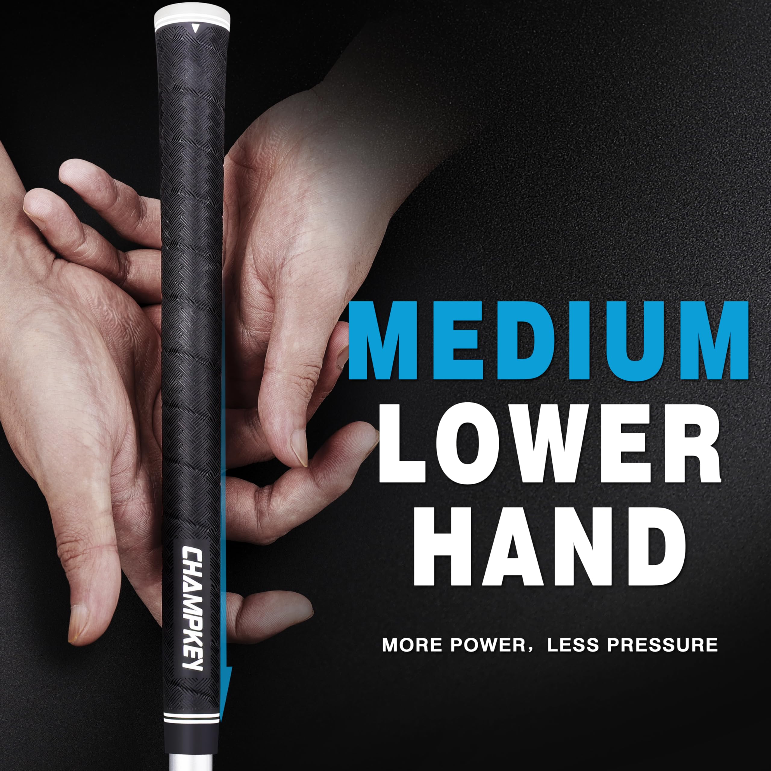 CHAMPKEY X-WEAVE - Paquete de 13 empuñaduras de golf de goma con kits de reparación completos, empuñaduras de palo de golf medianas y inferiores - Agarre mejorado y agarres de golf de tracción para