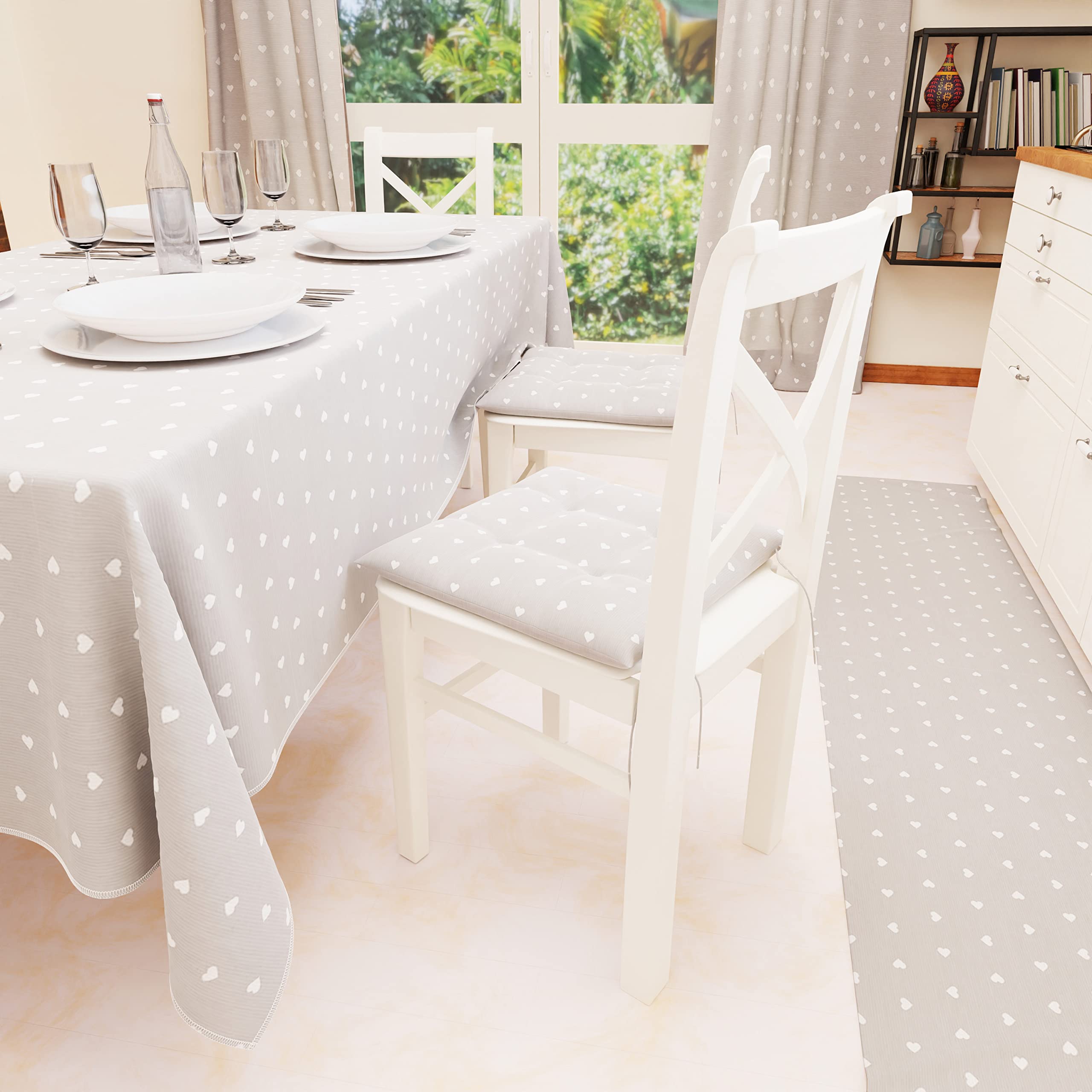 PETTI Artigiani Italiani - Kitchen Rug Runner Kitchen Non-Slip and Washable 52 x 100 cm Design Hearts Grey 100% Made in Italy - Image 4