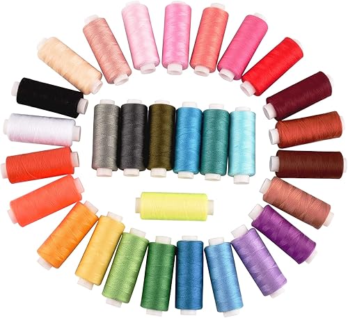Miniatura 1 de Kit de hilo de coser, 30 colores, poliéster, 250 yardas, cada carrete, hilos de coser, hilo de bordar, hilo de acolchado para coser a manocoser a
