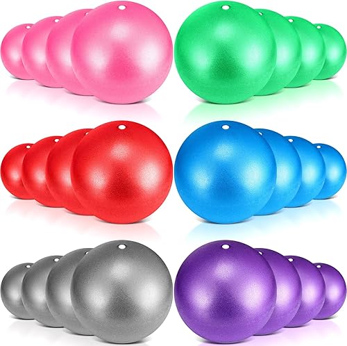 Hungdao 24 bolas pequeñas de pilates de 9 pulgadas para yoga, aula, bola de barre para clases de aeróbic, pelota de yoga para entrenamiento de
