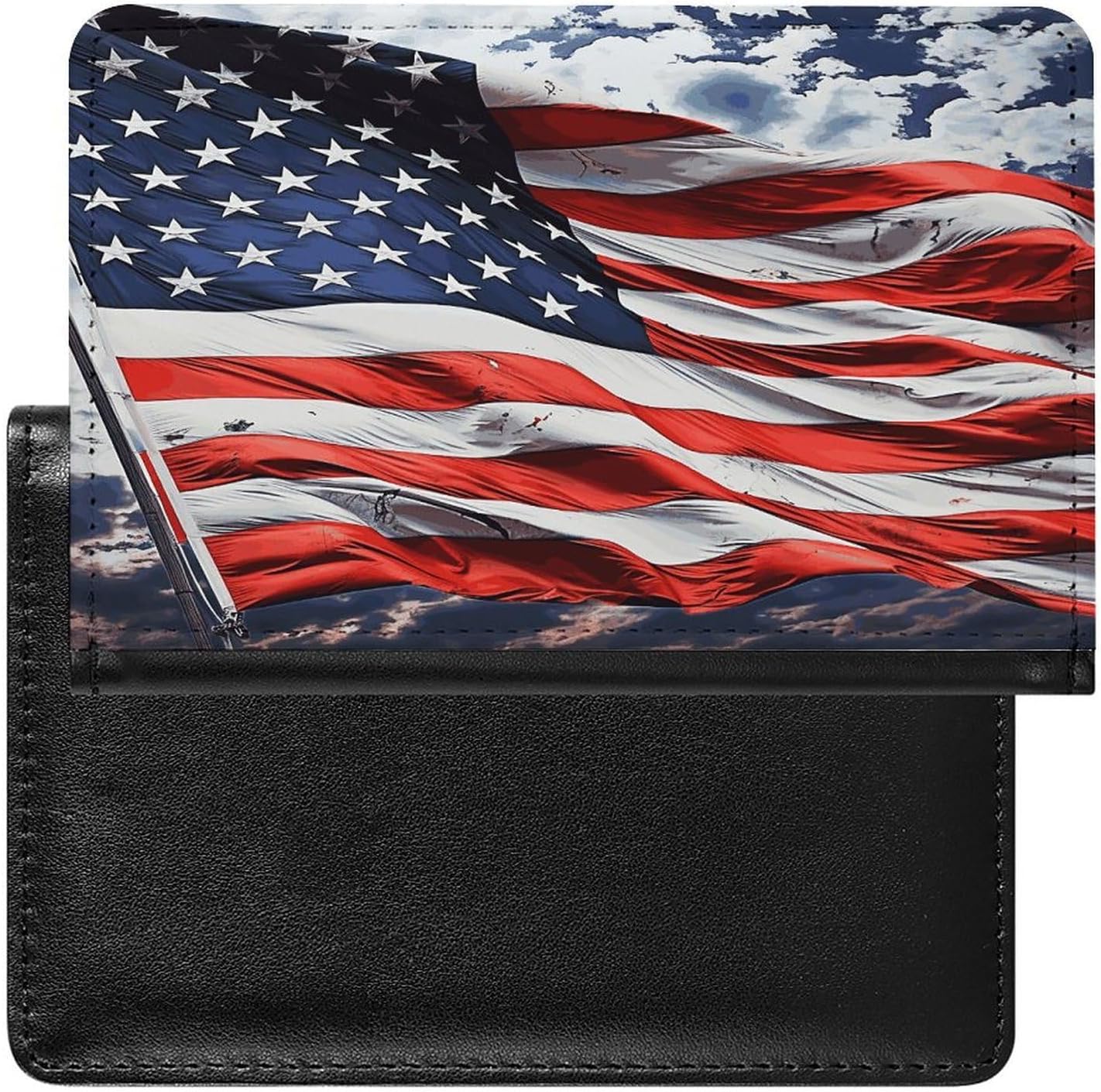 US Flag Passport Holder PU Passport Wallet Travel Waterproof Passports Cover for Women And Men Passports Case