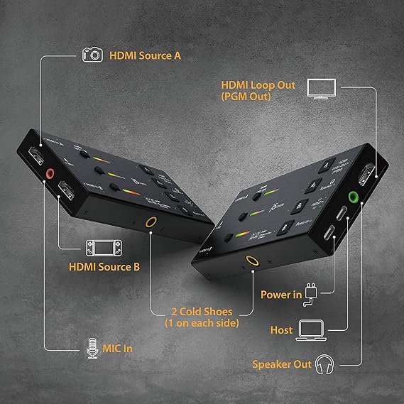 j5create Live Video Capture Card - Dual HDMI to USB-C, Supports 1080p 60Hz