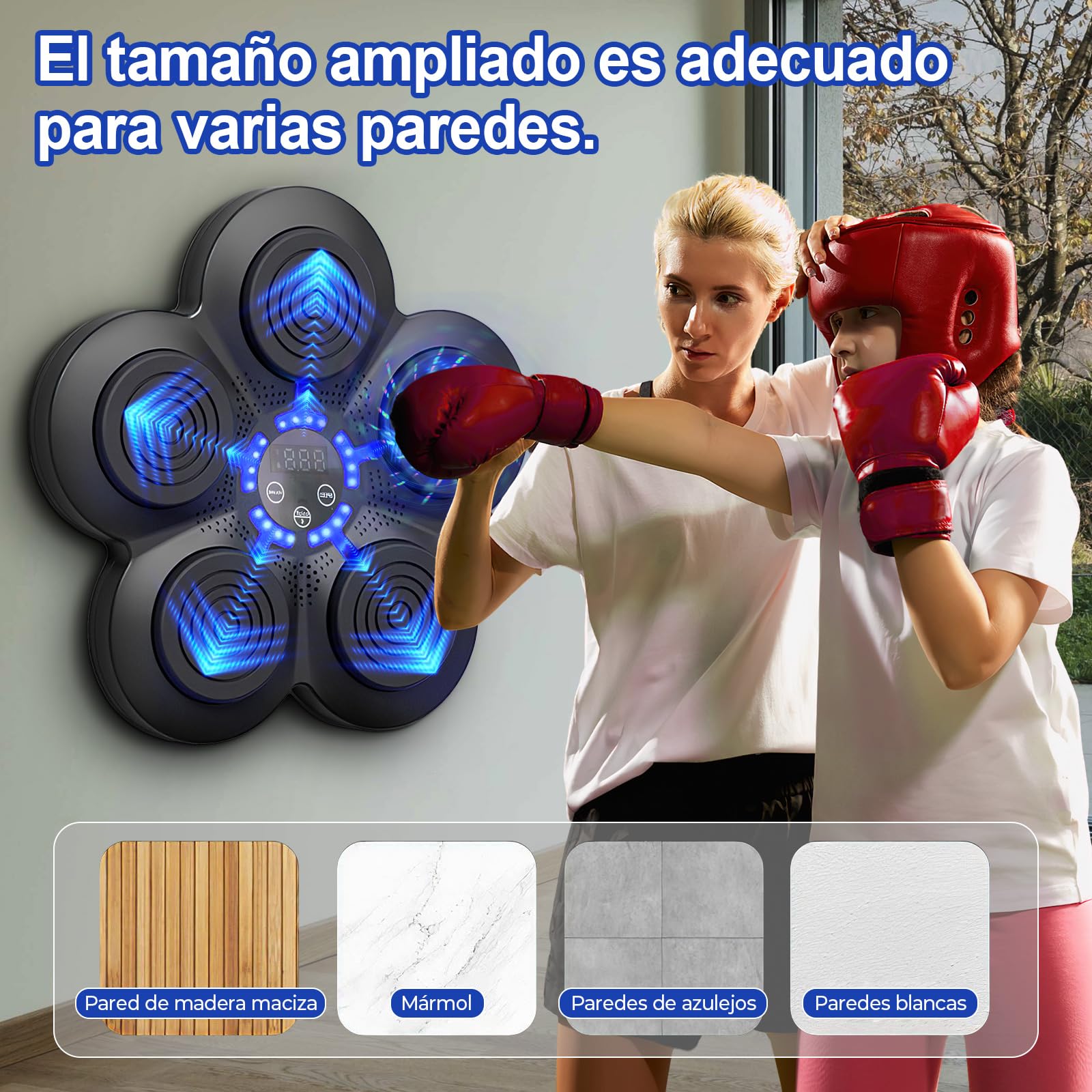 Muziek Boksmachine Sportspeelgoed voor kinderen - Wandmontage Bluetooth ponsdoel met licht en
