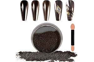 Laza Chrome Nail Powder: Transform Your Nails into a Shimmering Masterpiece in Brown