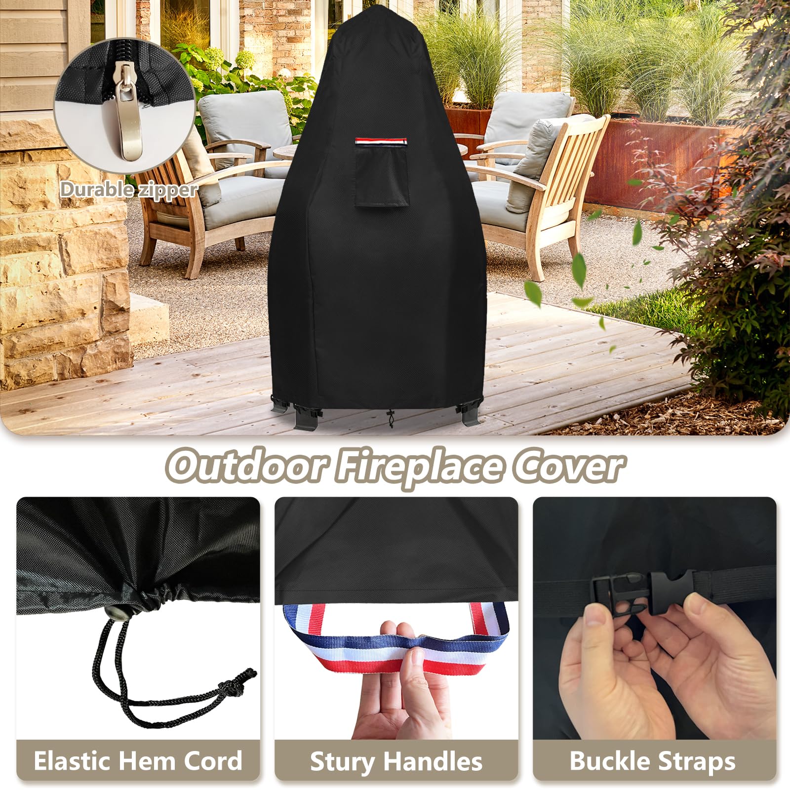 ValueHall Housse De Protection Pour Brasero Oxford 420D Housse Pour Foyer Carré D'extérieur Couverture De Gril Anti-UV Imperméable De Protection V1C06 (80 X 80 X 32 Cm