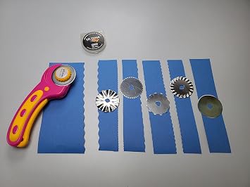 Ultima 45mm Rotary Cutter Kit Ergonomic Rotary Cutter with 8 SKS-7 Steel Blades, Straight & Pattern-Cut