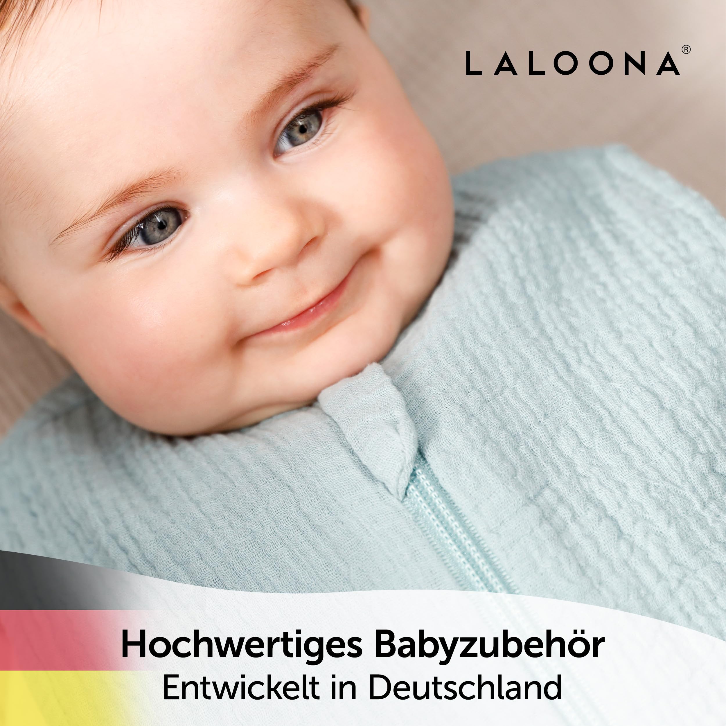 LaLoona Sommerschlafsack Mull, ärmellos - Leichter Baby Schlafsack ohne Ärmel für Sommer und Frühling, 0.5 TOG, 100% Baumwolle, ÖkoTex Standard 100