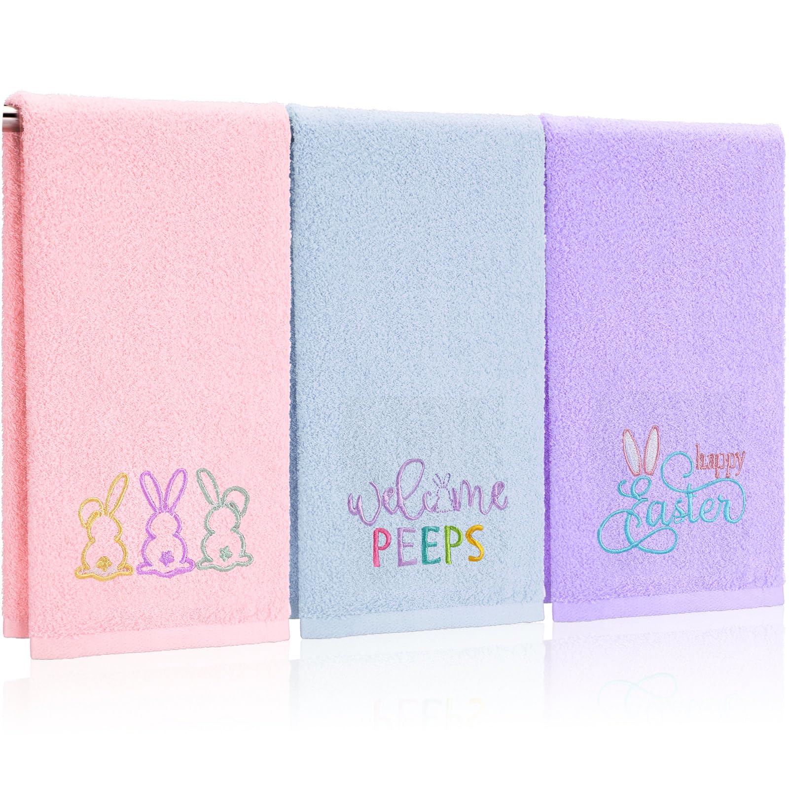 Amazon.com: FuWeave 3 Pack Easter Hand Towels 13.4 x 29.2 Inch Cotton ...