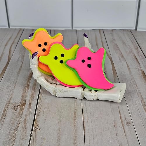 Miniatura 4 de Neón eléctrico de Halloween, galletas falsas de neón, galletas falsas de Halloween, juego de 3 galletas falsas para bandeja escalonada, galletas