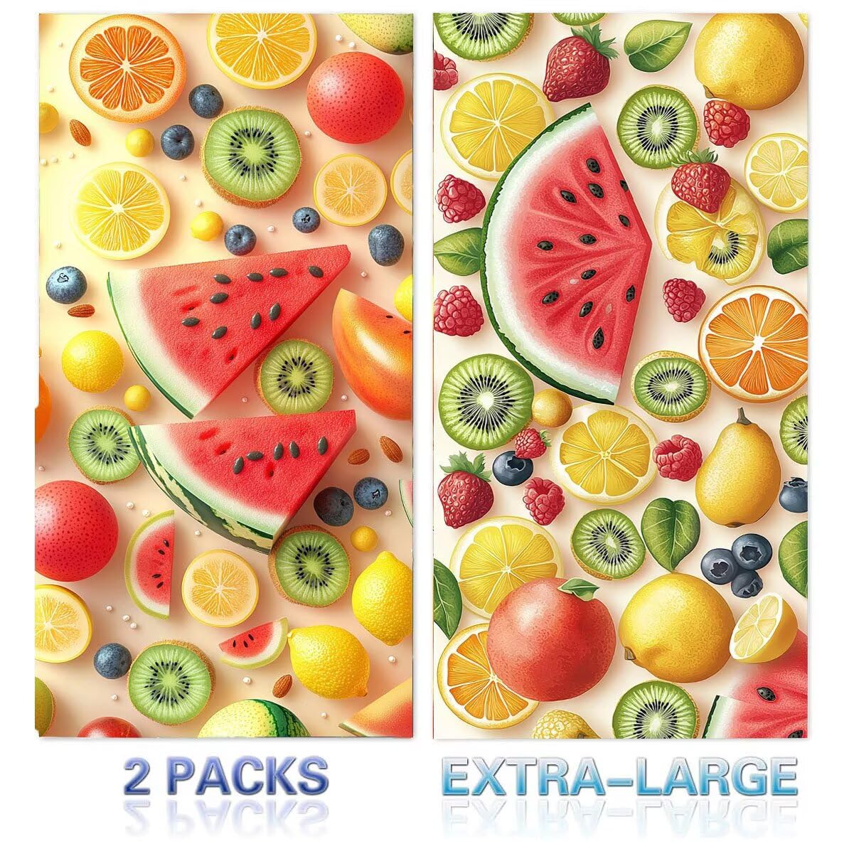 Telo Mare Microfibra Asciugamani Teli da Spiaggia Asciugamano Palestra 2 Set Antisabbia 75 x 150 cm xxl Uomo Donna Accessori Mare Telo Mare Grande per Piscina Bagno Regali Travel Regali (frutta) U-729