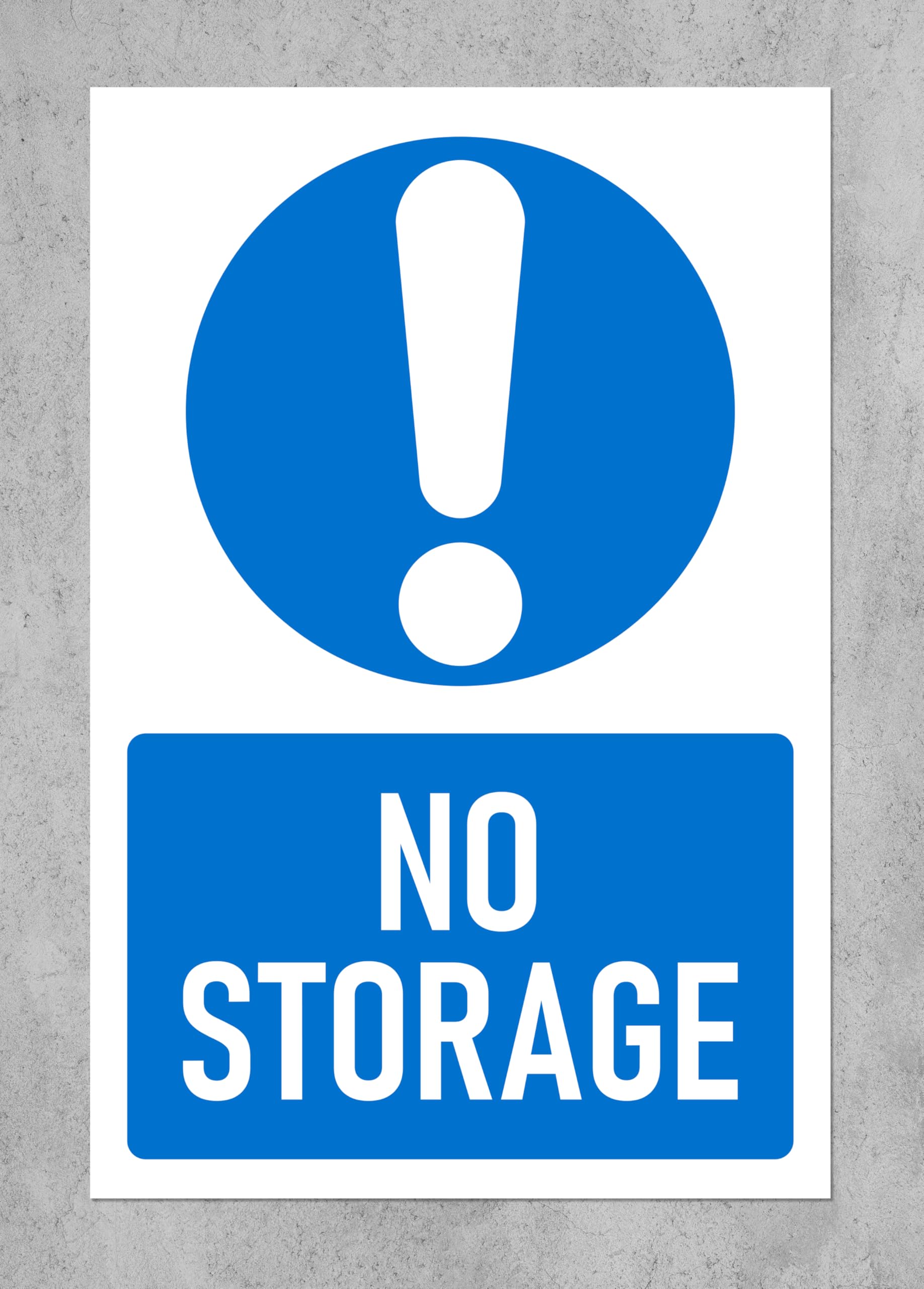 No storage, informational sign - Self adhesive sticker (400mm x 300mm)