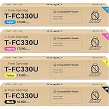 T-FC330U Toner Cartridge Set 4-Pack High Capacity Replacement for Toshiba T-FC330U-K T-FC330U-C T-FC330U-M T-FC330U-Y Compatible for Toshiba E-Studio 330AC 400AC Printer Ink Black Cyan Magenta Yellow