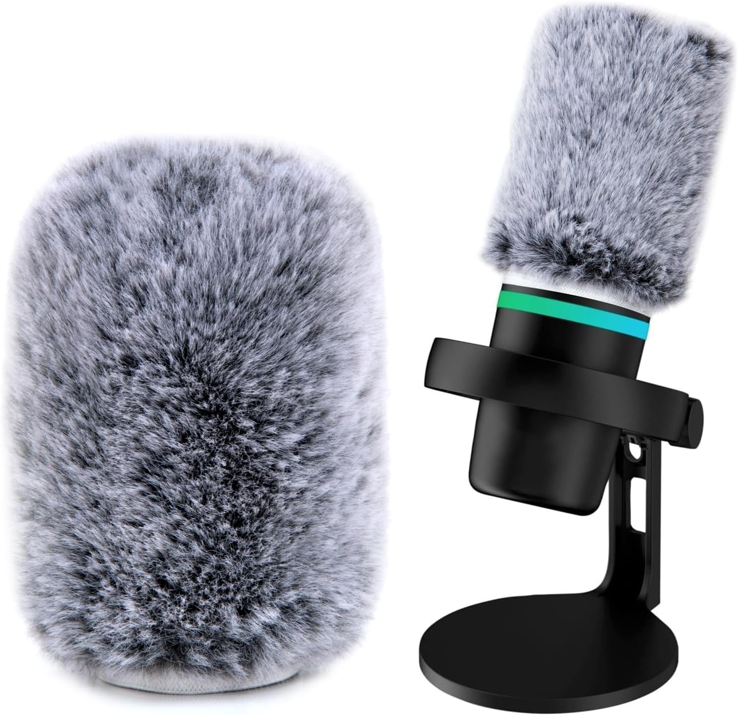 Microphone Cover Compatible with HyperX Duo Cast Microphone -Pop Filter for HyperX DuoCast Microphone, Furry Wind Muff for Filter Ambient and Breathing Winds by YOUSHARES