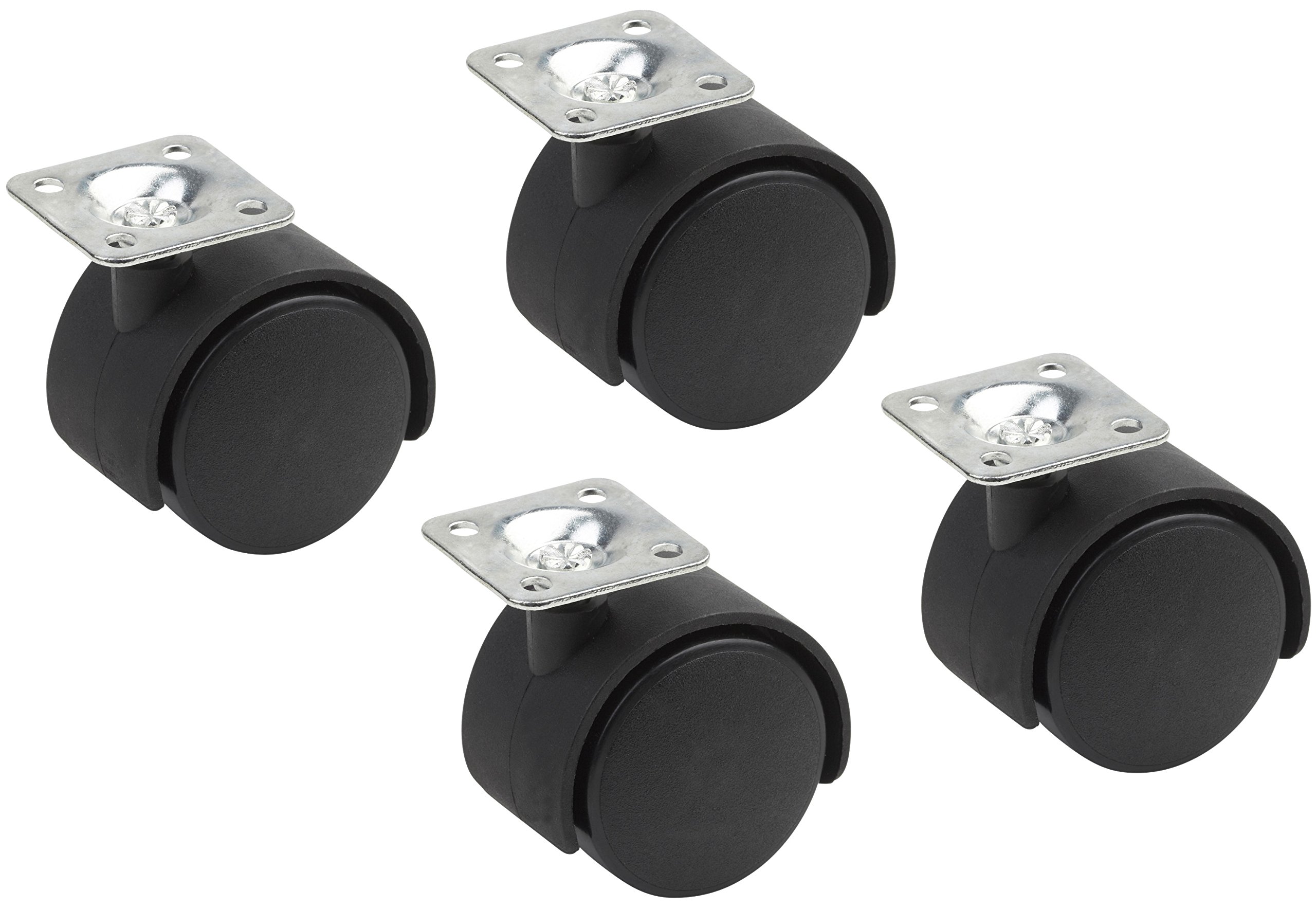 4x Gedotec Möbelrolle Set – Kunststoff, Schwarz, Produktbild-Vorschau 2