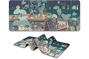 Oversized Anime Gaming Mouse Pad with a Hopping Frog Design