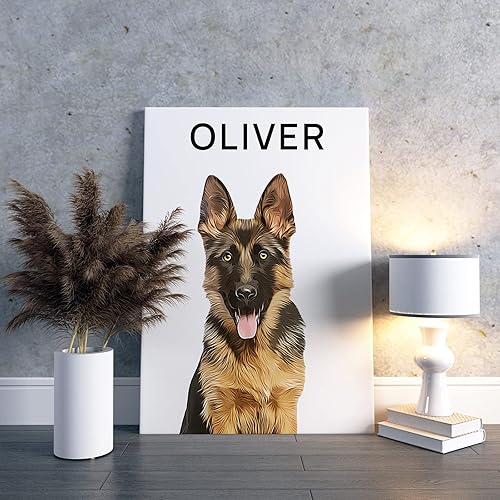 Miniatura 3 de Retrato personalizado de acuarela de perro/gato de la foto, decoraciones de lienzo enmarcado, retrato de mascota personalizado, regalo del dueño del