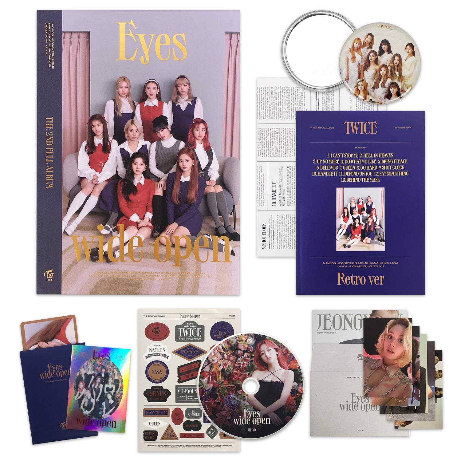 TWICE 2nd Album - EYES WIDE OPEN [ RETRO ver. ] CD + Photobook +