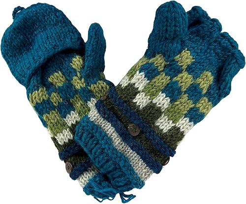 Agan Traders Surtido de lana de punto para mujer, gorro, guante sin dedos, forro polar grueso y cálido Himalaya