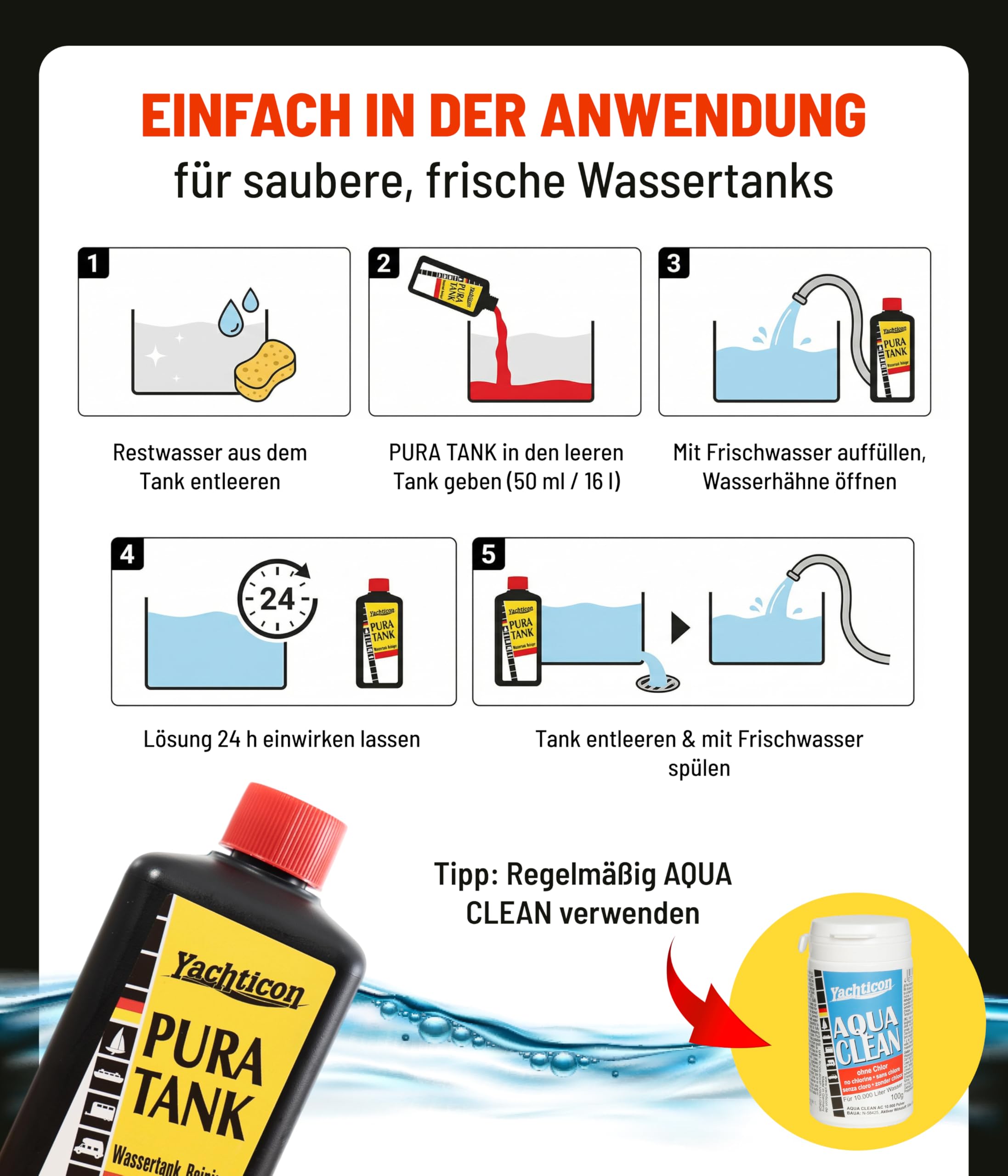 Yachticon Osculati 52.191.00 - Disinfectant Pura Tank 500 ml