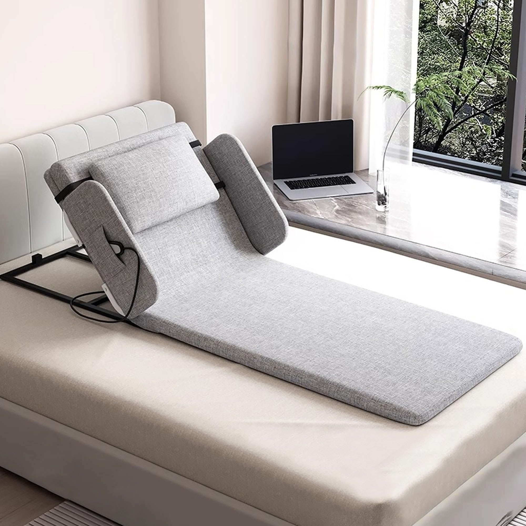 電動リクライニングマットレス　ベッド　 枕付き グレー Amazon.co.jp: Monliguet 電動ベッド 電動リクライニングベッド 後付け