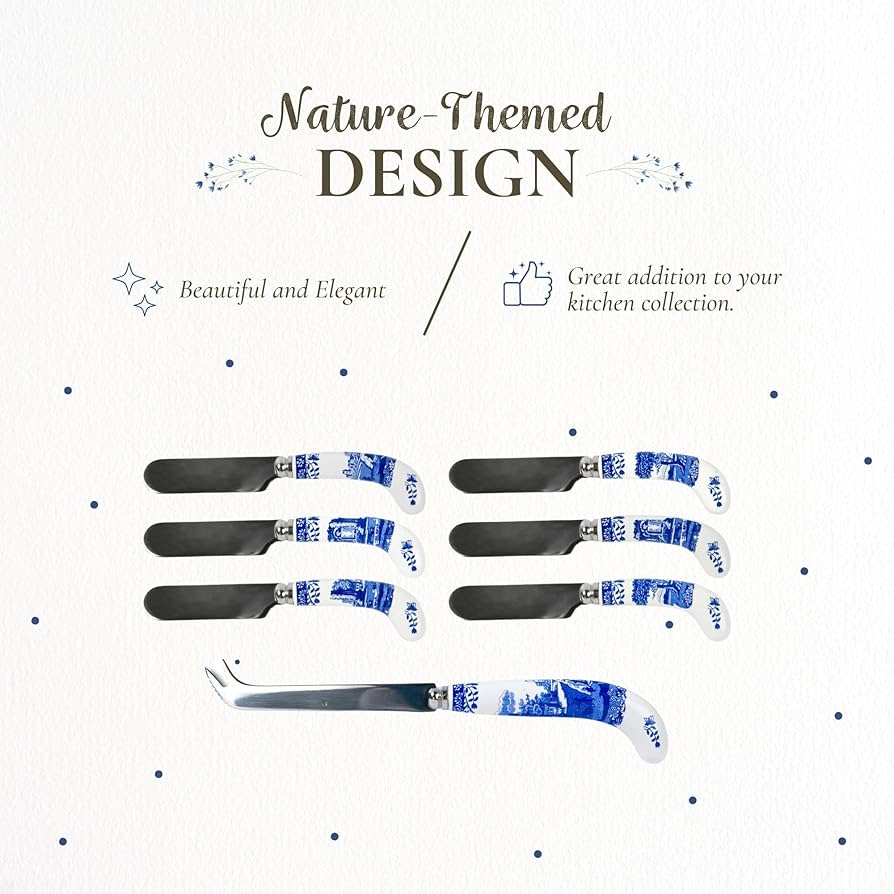Amazon.com: Spode Blue Italian Cheese Knife and 6 Spreaders