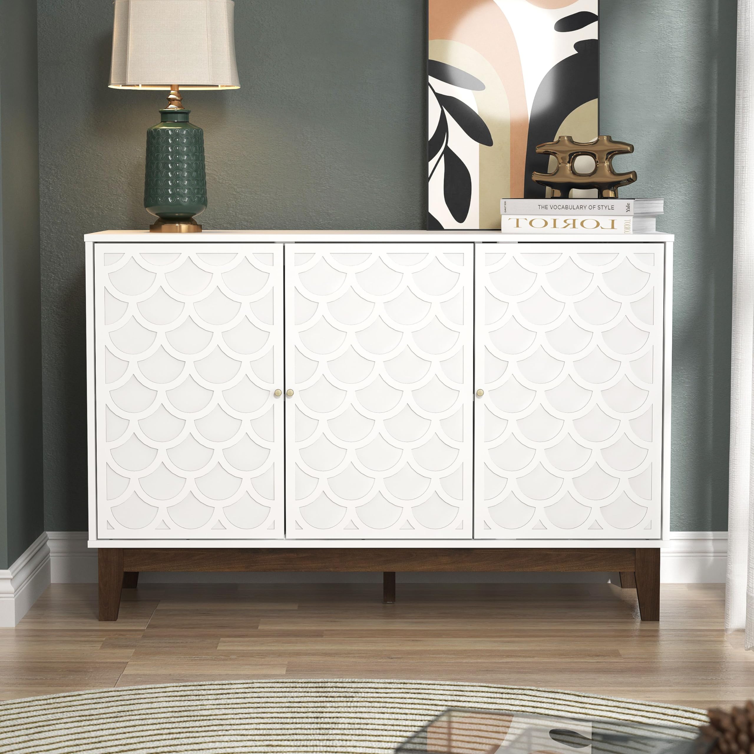 Buffet Salon Buffet 3 Portes Galano Trafford - Armoire De Rangement Blanc, 79x77,6x39,8 Cm, Pour Salon, Salle à Manger Ou Cuisine Buffet Salon Buffet 3 Portes Galano Trafford - Armoire De Rangement Blanc, 79x77,6x39,8 Cm, Pour Salon, Salle à Manger Ou Cuisine