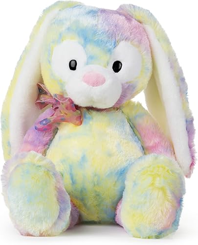 Gund animal de peluche, conejo de pascua orejudo color manchado.