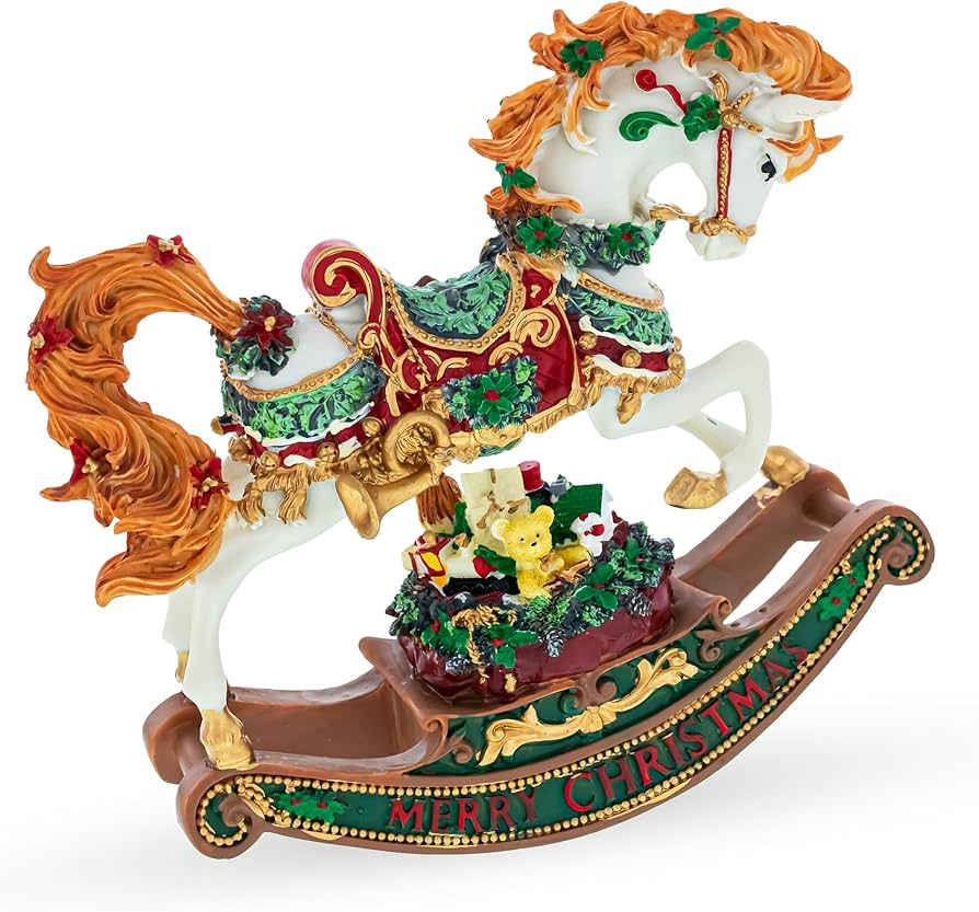 Christmas rocking horse music box Clearance