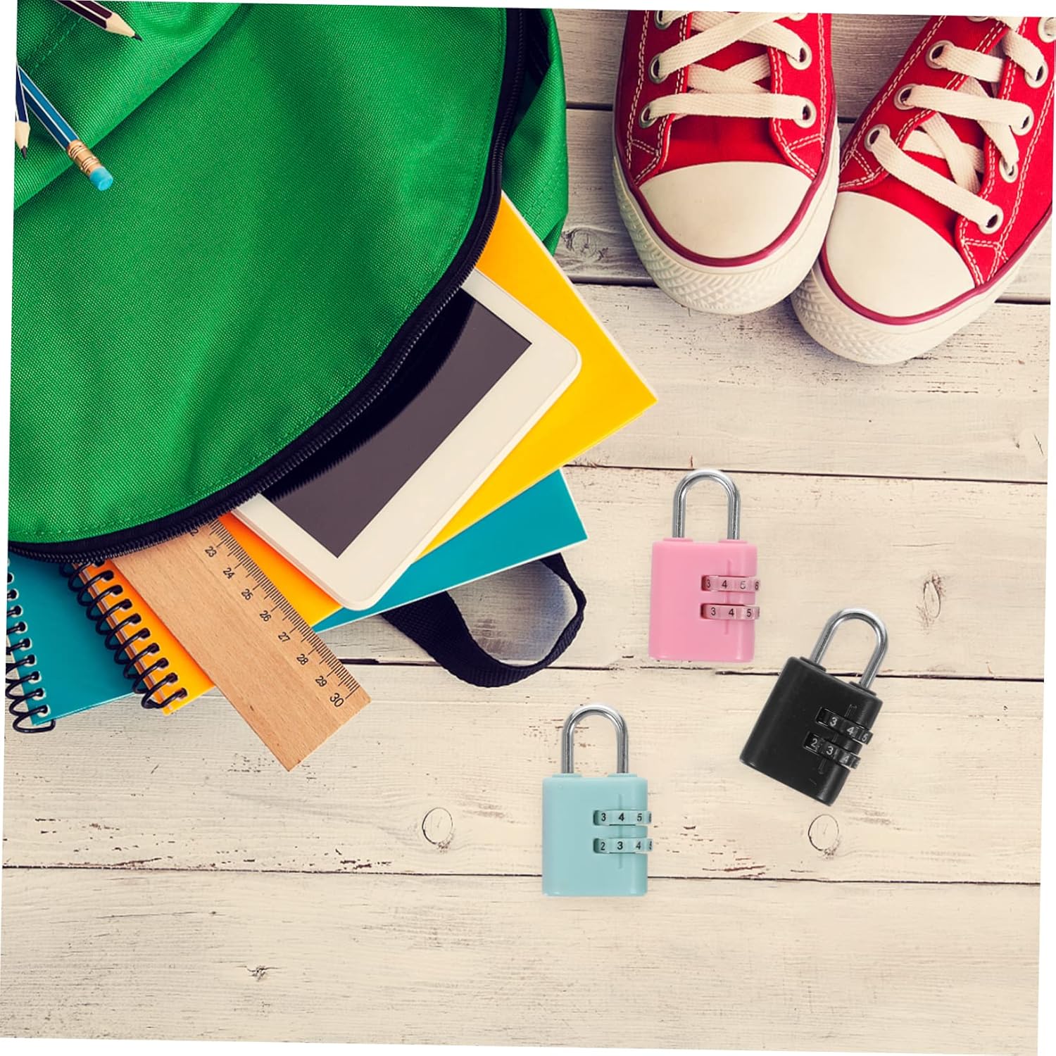 Set of 6 Cartoon Children Pad Locks Lightweight Small Combination Password Locks for School Lockers Mailboxes and Home Supply