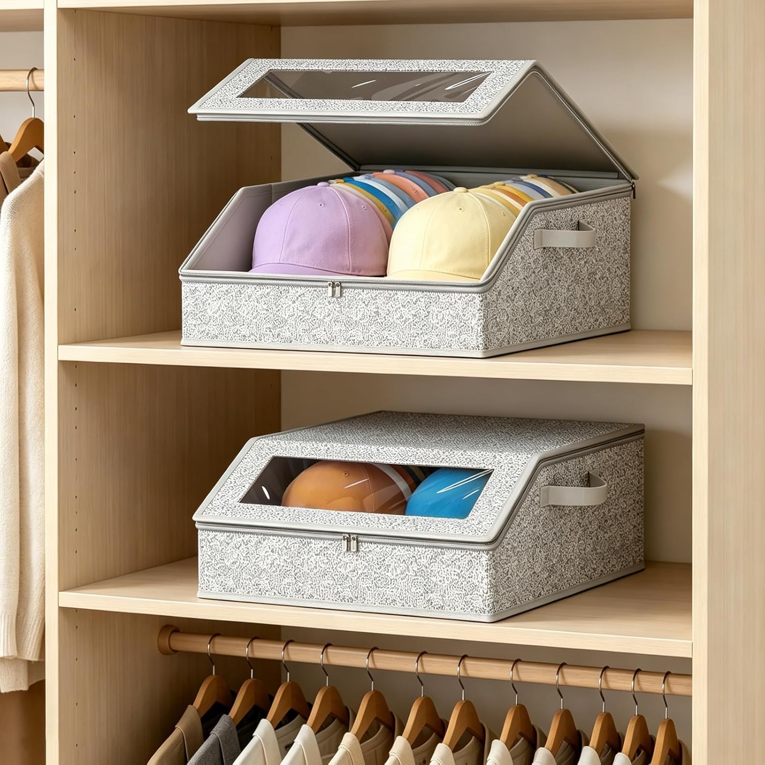 Hat Organizer for Baseball Caps, Stackable Hat Organizer for Closet