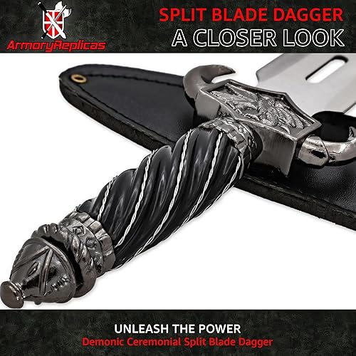 Miniatura 3 de Armory Replicas - Clashing Claws - Daga armada de inspiración medieval - Disfraz de caballero de acero inoxidable para cosplay con vaina dura