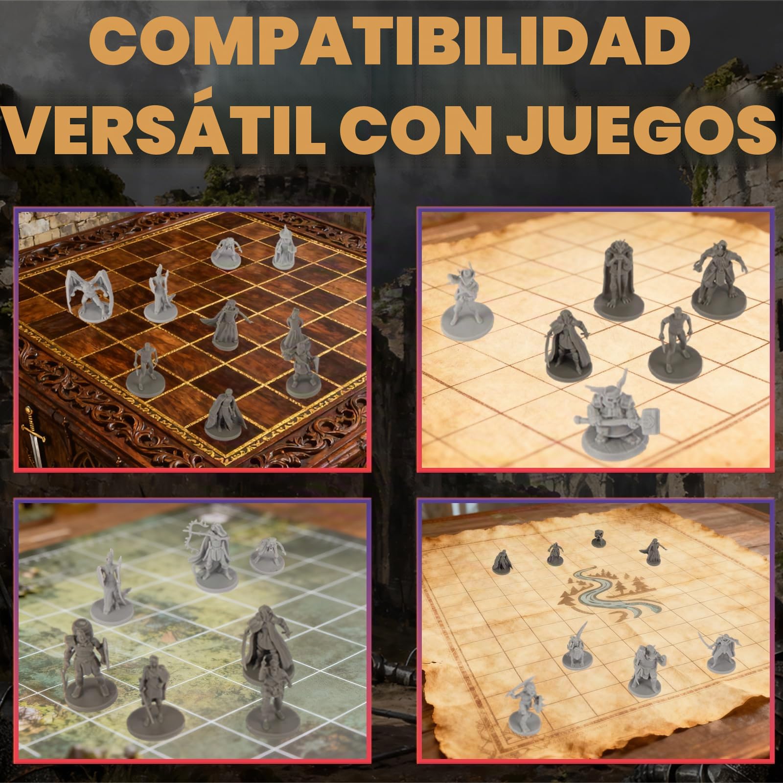 50 miniaturas únicas de fantasía RPG de mesa para Dungeons and Dragons, juegos de rol Pathfinder. A granel sin pintar, ideal para D&D