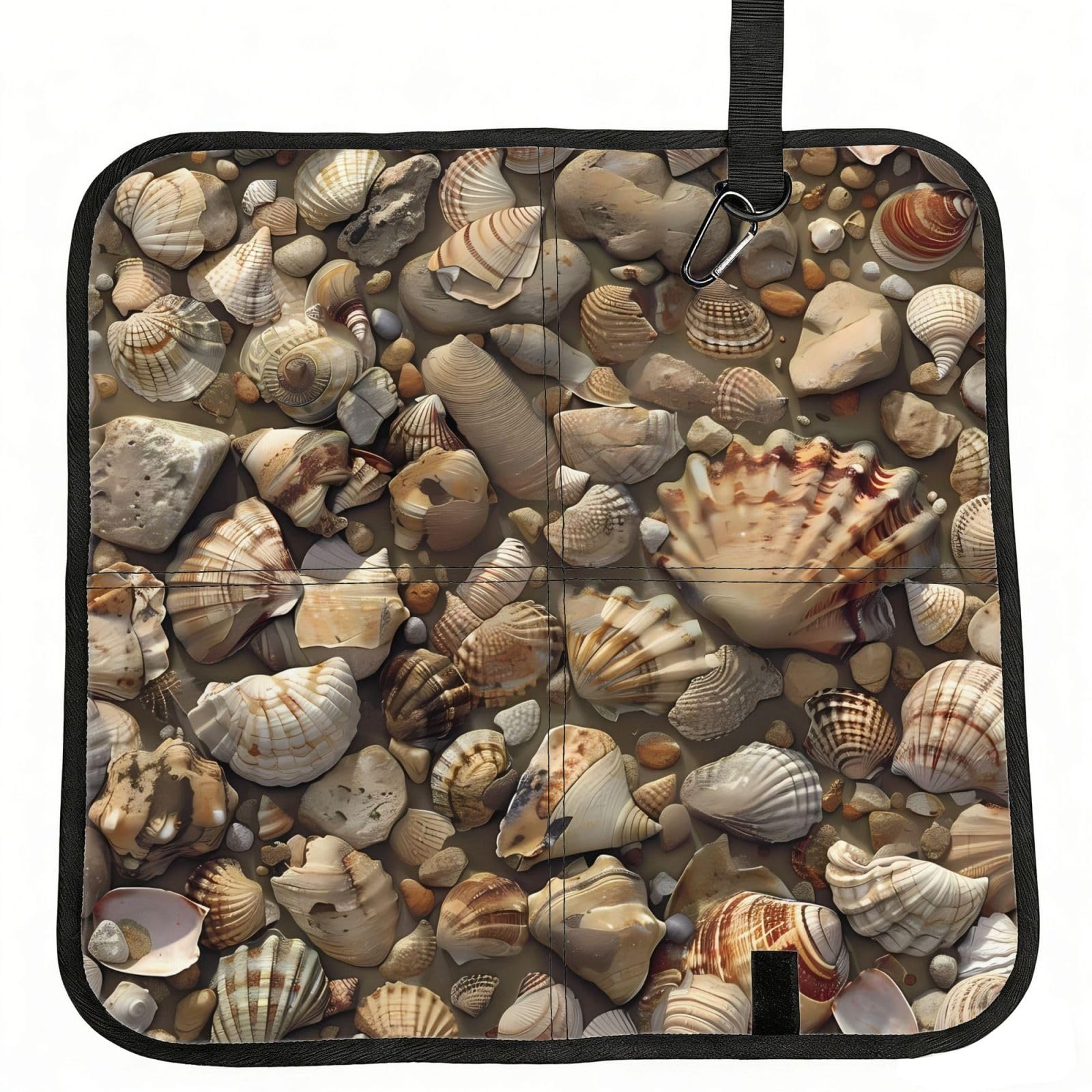 WZYCWB Broken seashells Foldable Seating Cushion with Carabiner - Stadium Mat for Camping, Hiking and Outdoor Activities