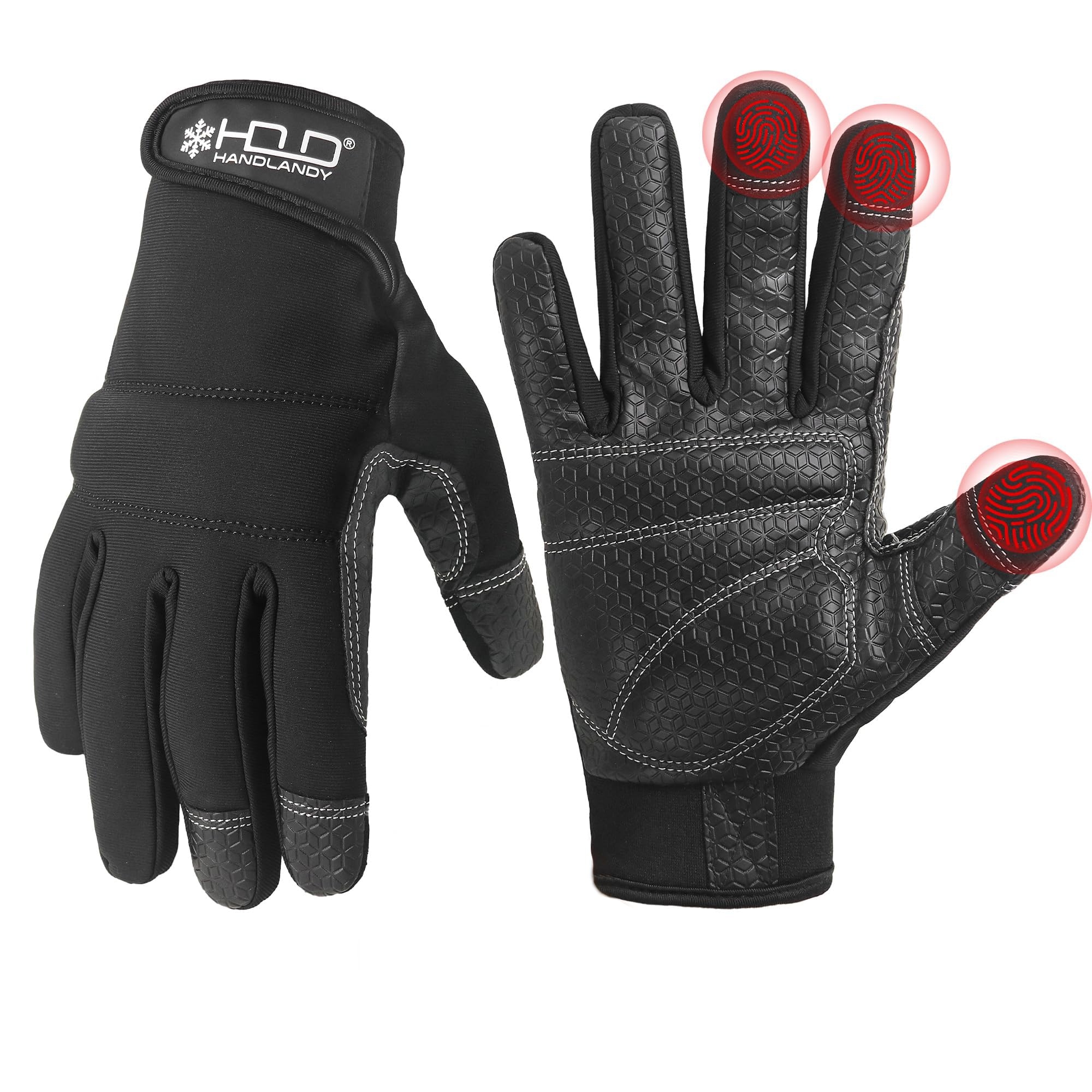 HANDLANDY Work Gloves for Men & Women, Utility Mechanic Working Gloves Touch Screen, Flexible Gardening Gloves for Yard