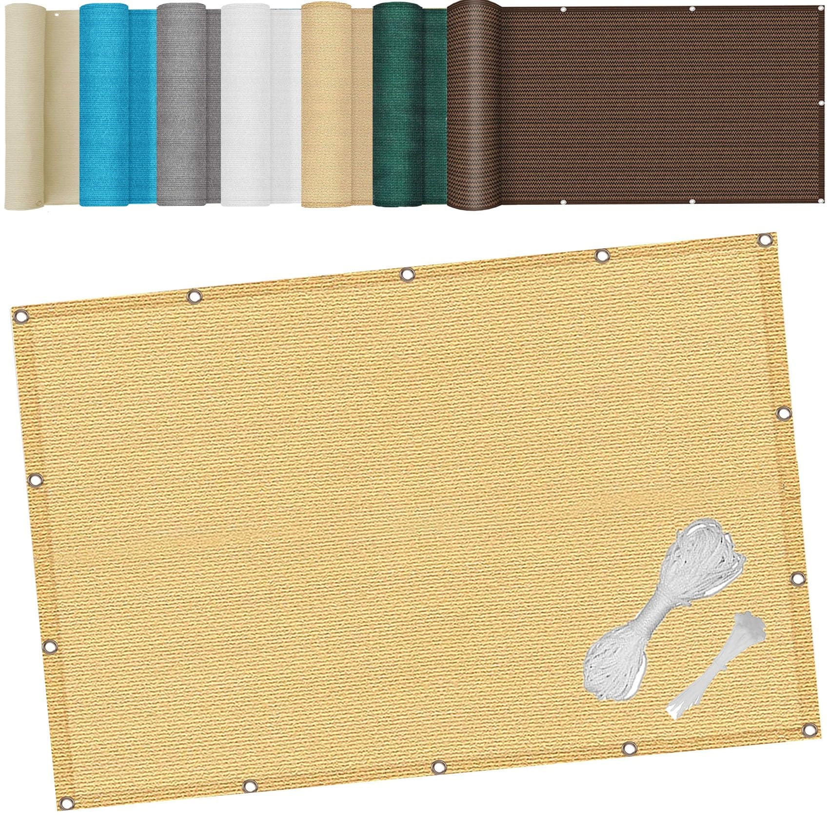 Voile d'ombrage pour pergola 7x9m grande toile solaire jaune de jardin pour serre