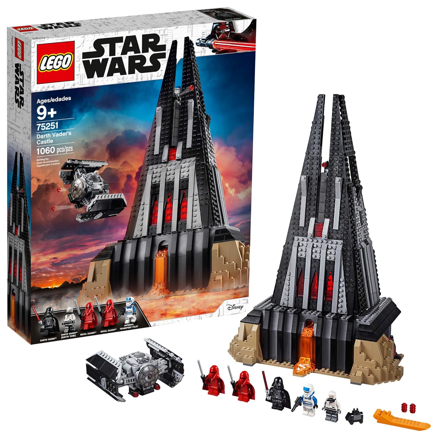 LEGO Star Wars Darth Vaders Castle 75251 Building Kit Includes TIE Fighter Darth Vader Minifigures Bacta Tank and