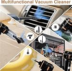 Nettoyeur à vide de voiture portatif sans fil 22000Pa Puissance de l'aspiration cyclonique Blowing Brushless moteur portable rechargeable à main Air Duster/Blower/Pump pour les véhicules Home Carpet Animal Hair Removal (Noir)