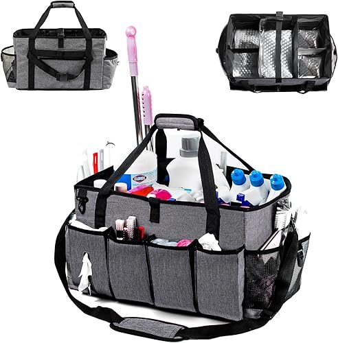 Carrito de limpieza profesional XL para proveedores de limpieza, bolsa de limpieza portátil de 17 pulgadas para amas de casa, organizador de