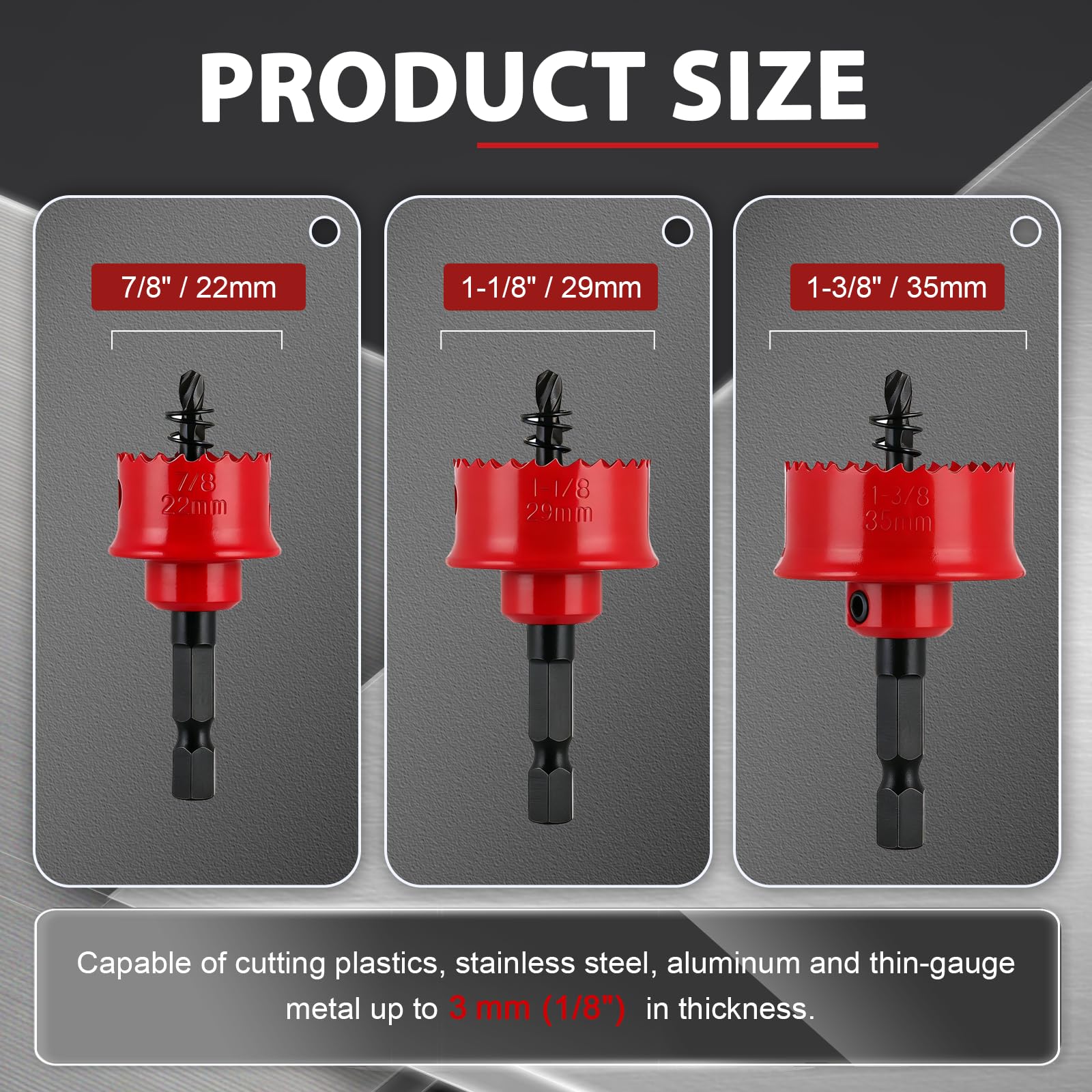 Maycraft Bi-Metal Hole Saws - 6 Piece Kit -9 Maycraft Bi-Metal Hole Saws - 6 Piece Kit -9