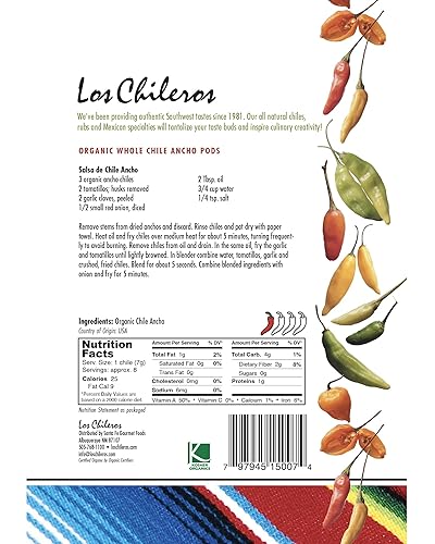 Miniatura 2 de Los Chileros Chile Ancho Entero, 2 onzas