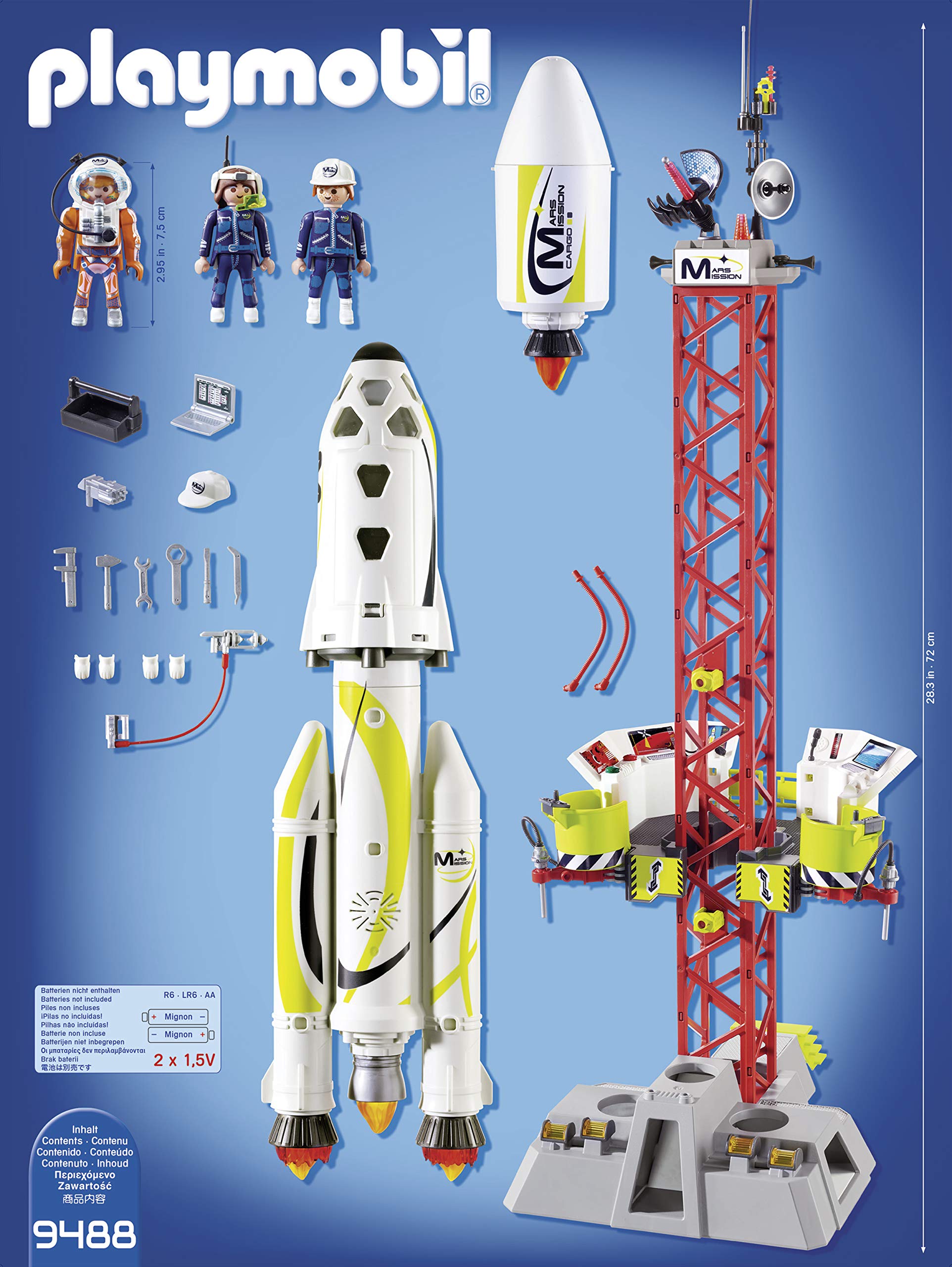 PLAYMOBIL Space 9488 - Razzo spaziale con rampa di lancio, Dai 6 anni