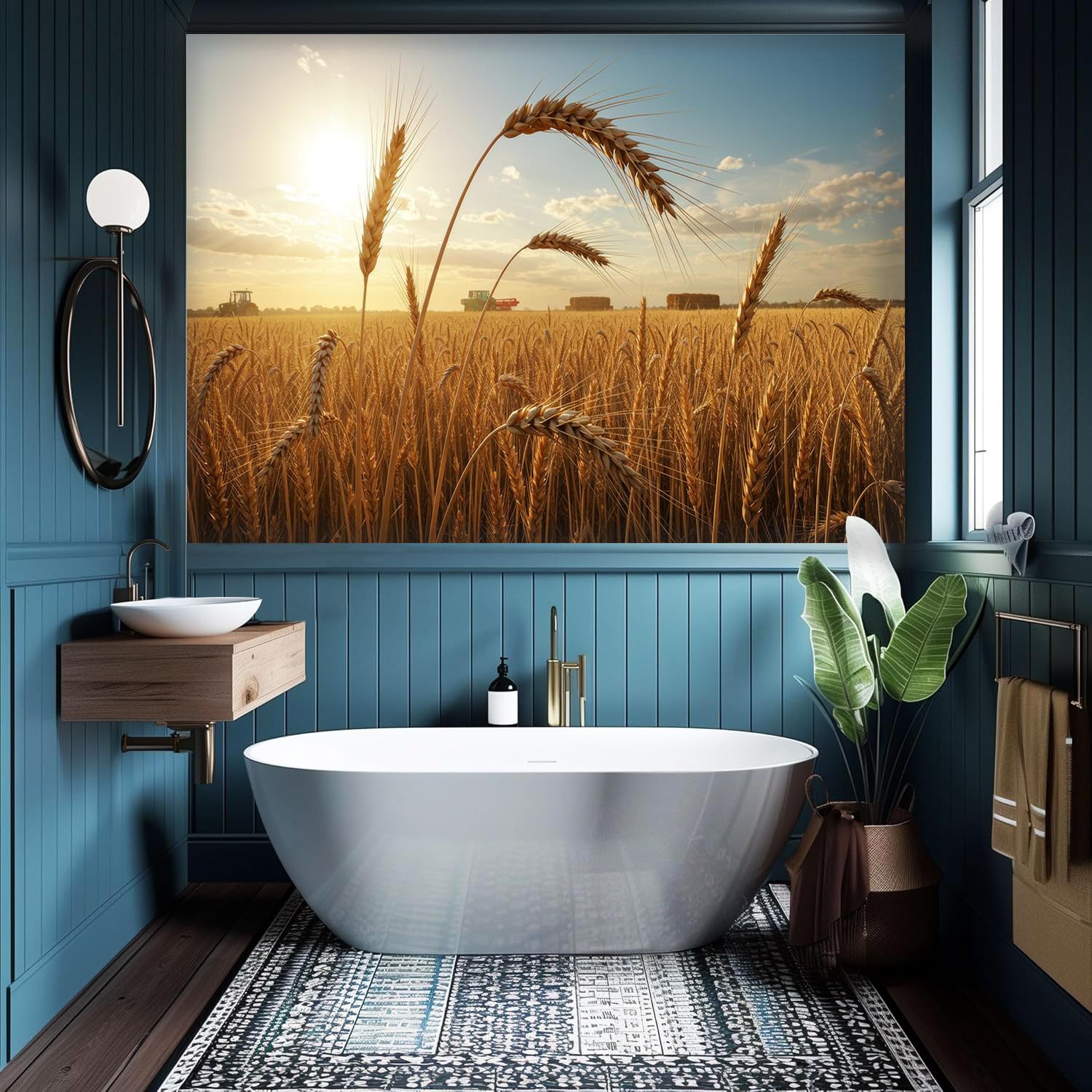 Vliestapete Fototapete Landhausstil Weizen 400x280 (B x H), Wanddeko