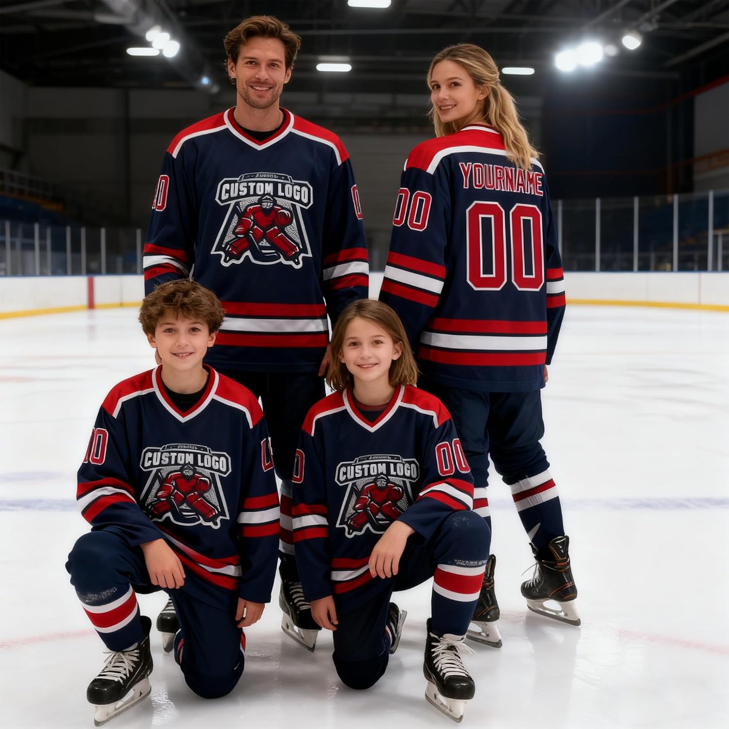 Custom Hockey Jersey Stitched Printed Personalized Name Number Logo Sports Practice Jersey Shirt - Image 2